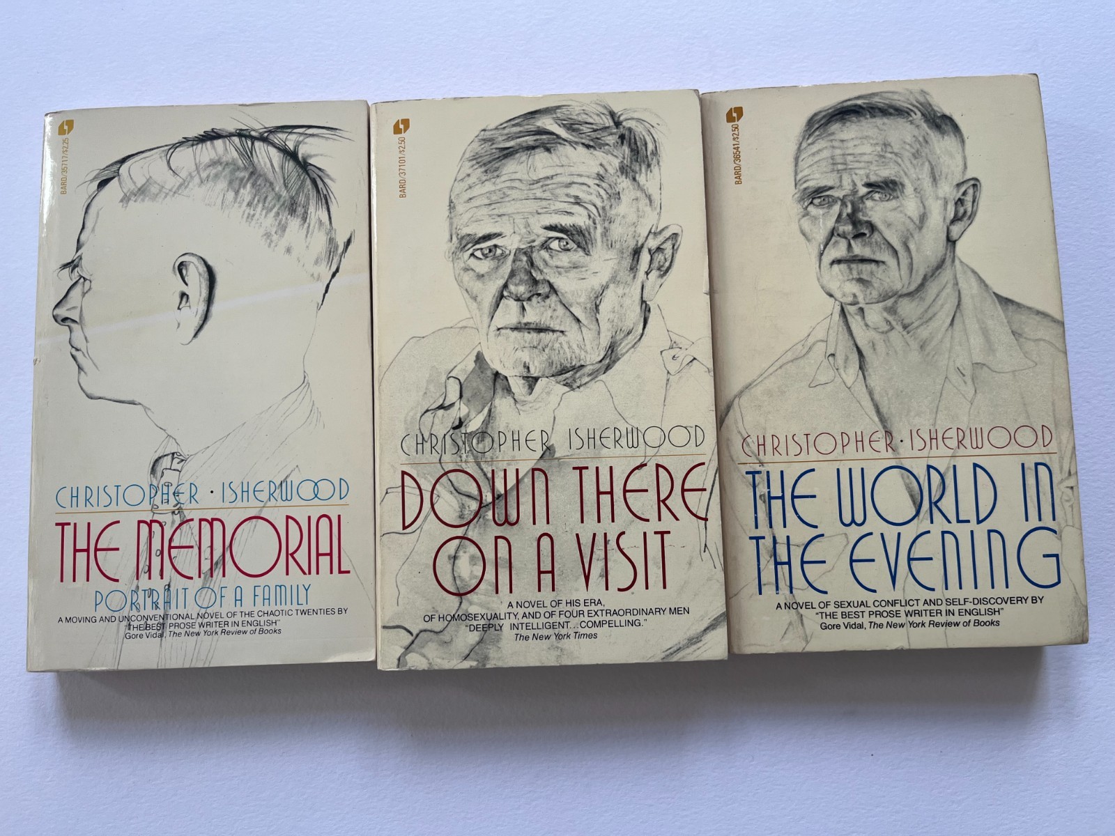 CHRISTOPHER ISHERWOOD lot of 3 vintage paperbacks 1970’s Don Bachardy cover art