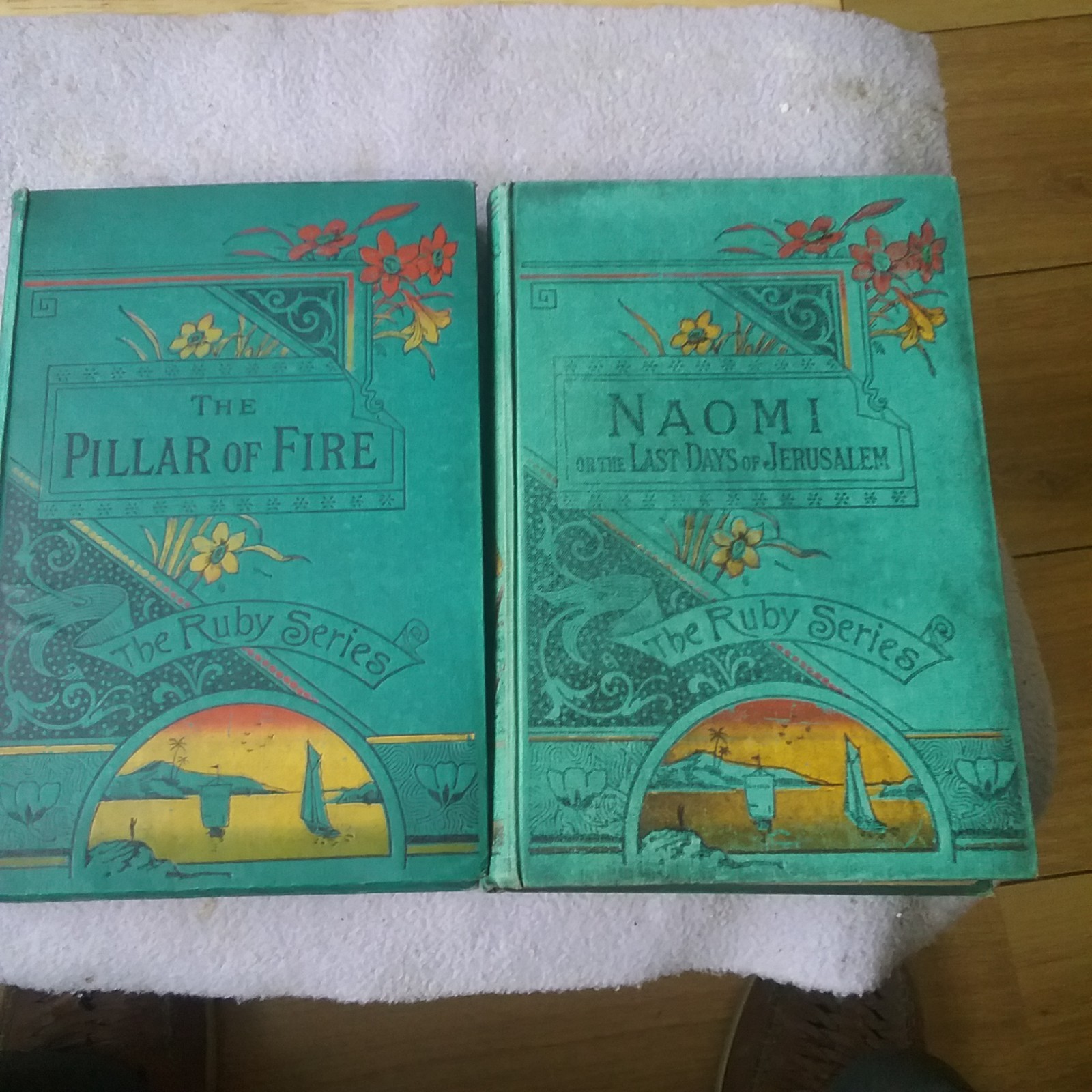 2 antique books from the Ruby Series pub by G ROUTLEDGE NAOMI + PILLARS OF FIRE