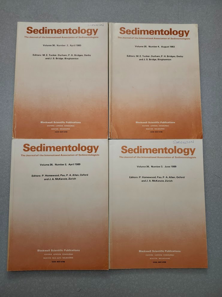 8 rarely seen classic issues of Sedimentology, International Journal 1982,83,89