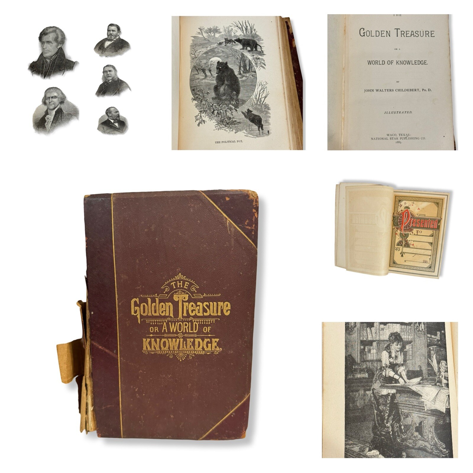 Golden Treasure or a World of Knowledge 1885 John Walters Childebert 1st Edition