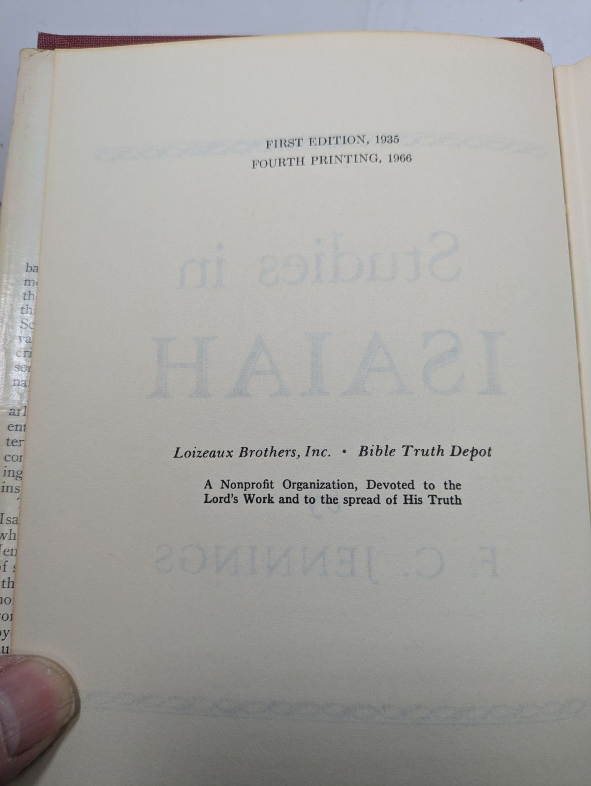 Studies in Isaiah F. C. Jennings 1966 Loizeaux Brothers