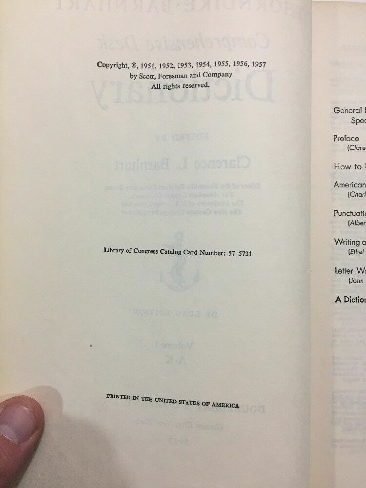 Comprehensive Desk Dictionary Vol 1. – Thorndike & Barnhart (Hardcover, 1957)