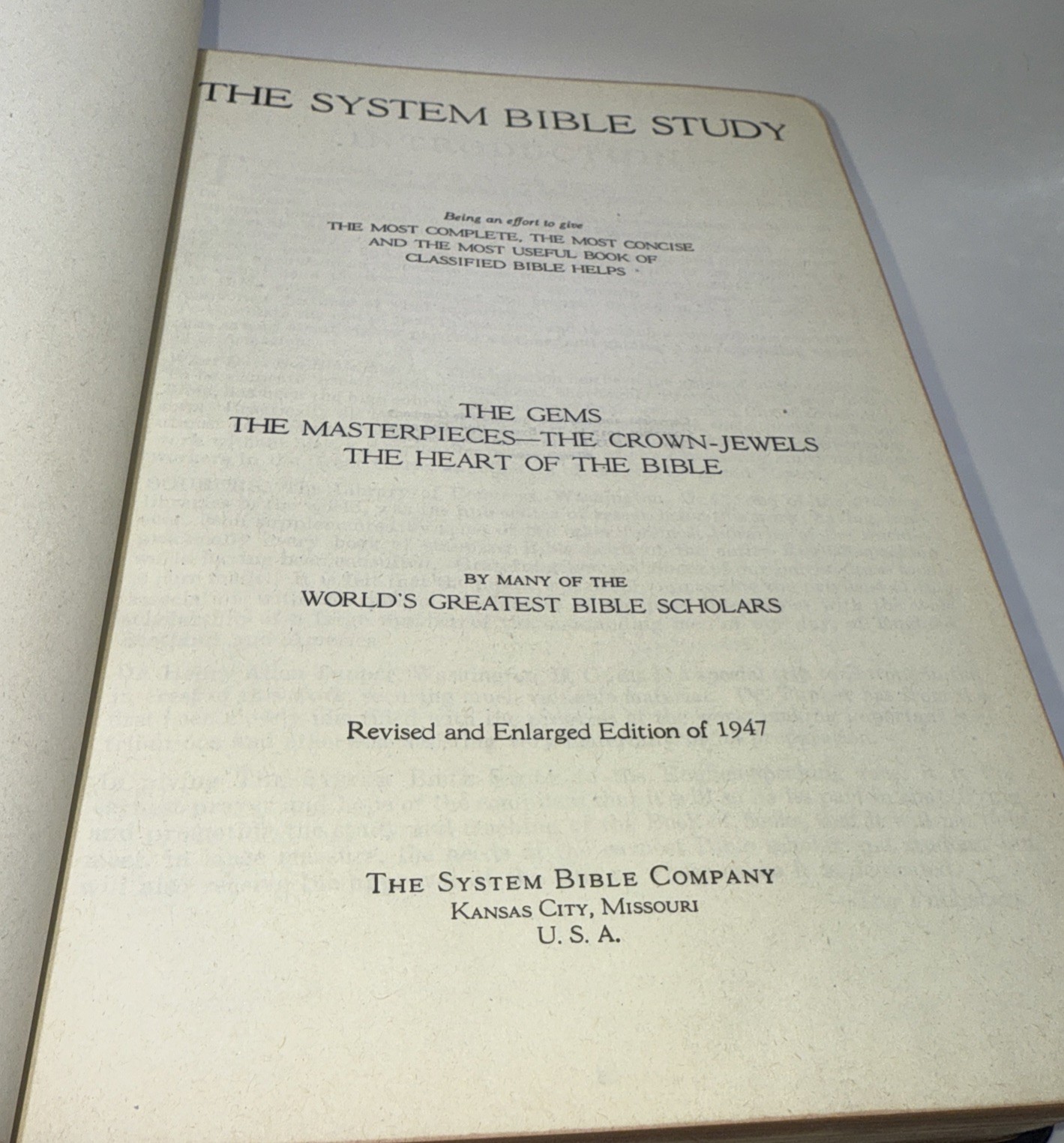The System Bible Study 1947 Genuine Leather Revised Enlarged Edition Black
