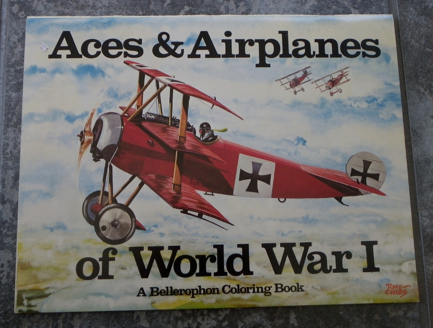 „Aces & Airplanes of World War I“-1984-Bellerophon Coloring Book-3D Paper Plane