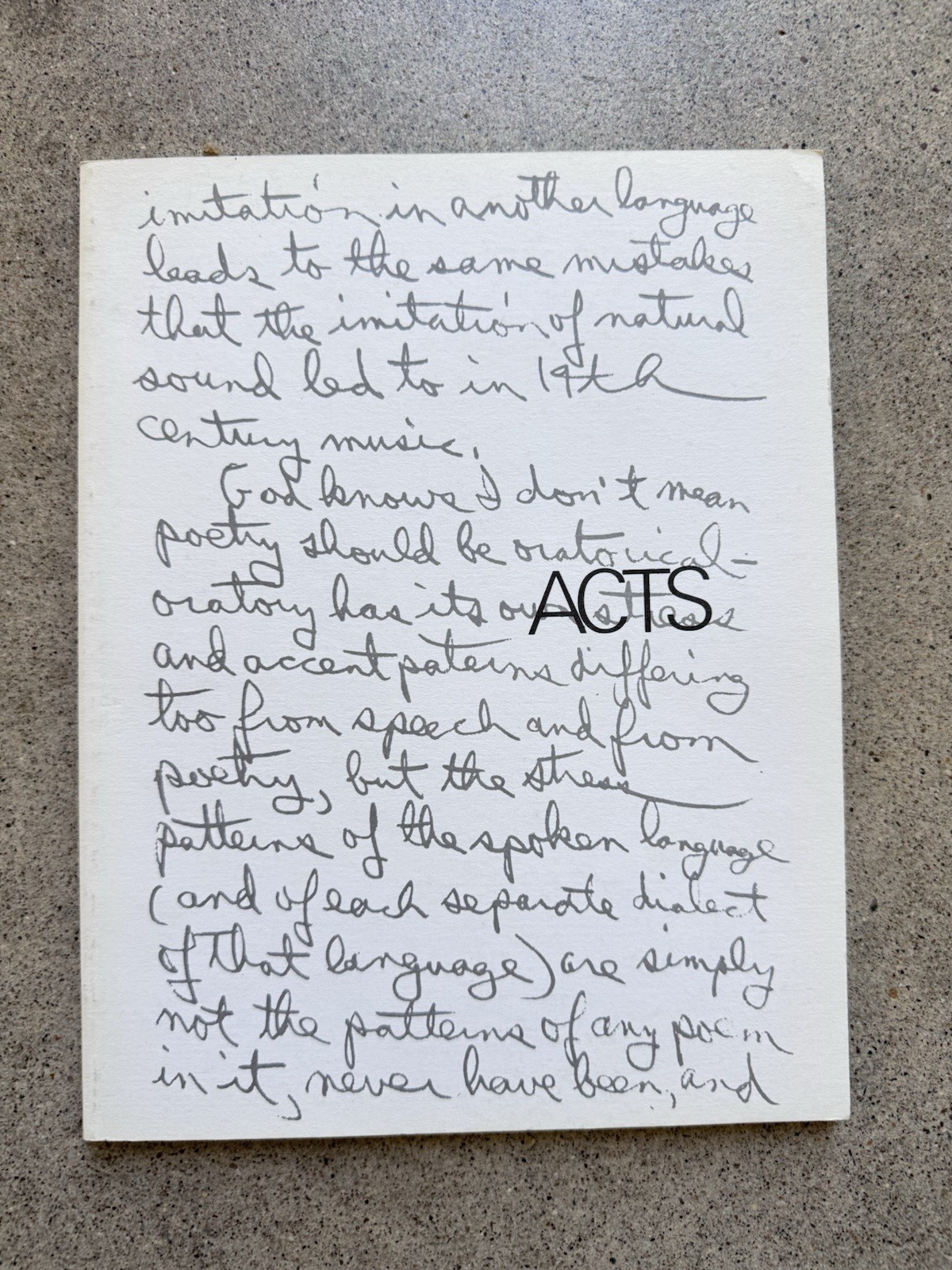 ACTS 3 1984 Charles Bernstein Norma Cole Larry Eigner Shurin Tarn Poetry Mag
