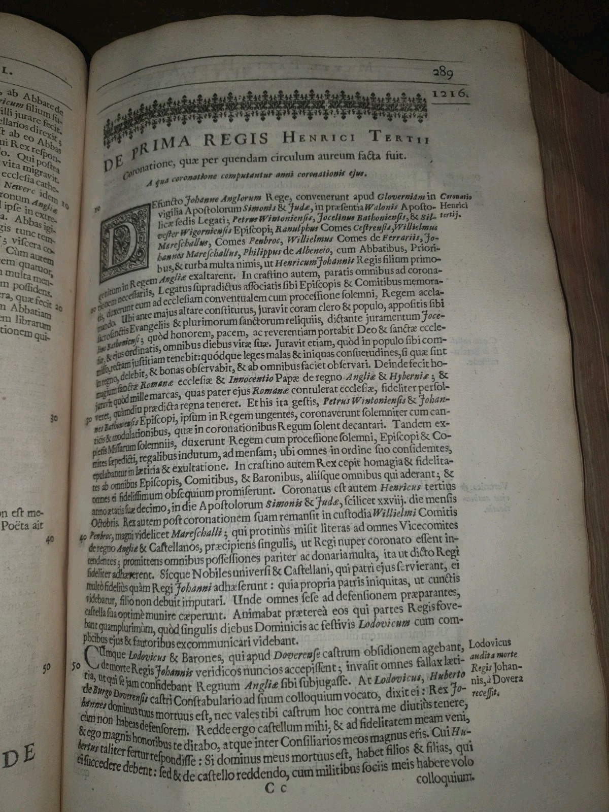 1640 HISTORY OF the ENGLISH by MATTHEW PARIS or the MONK of St ALBANS HISTORIA