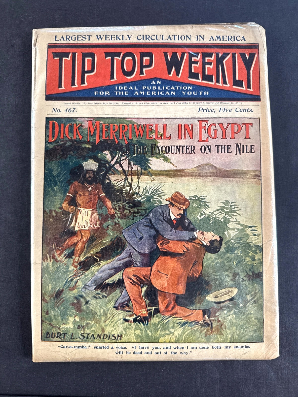 Tip Top Weekly #467 (1905) Dick Merriwell in Egypt – Baseball Back Cover