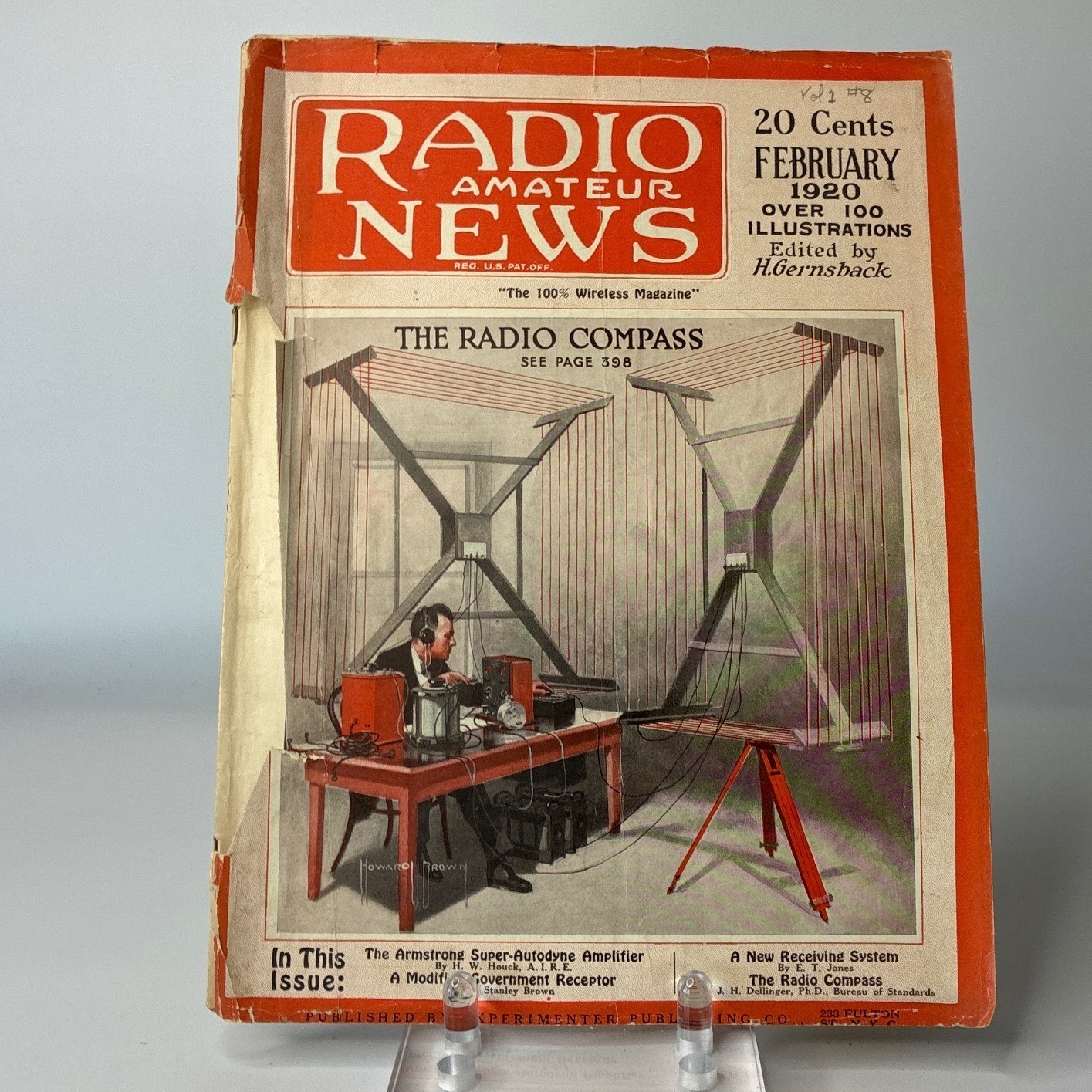 Antique 1920 Radio Amateur News Magazine Lot of 7 Hugo Gernsback Early Tech