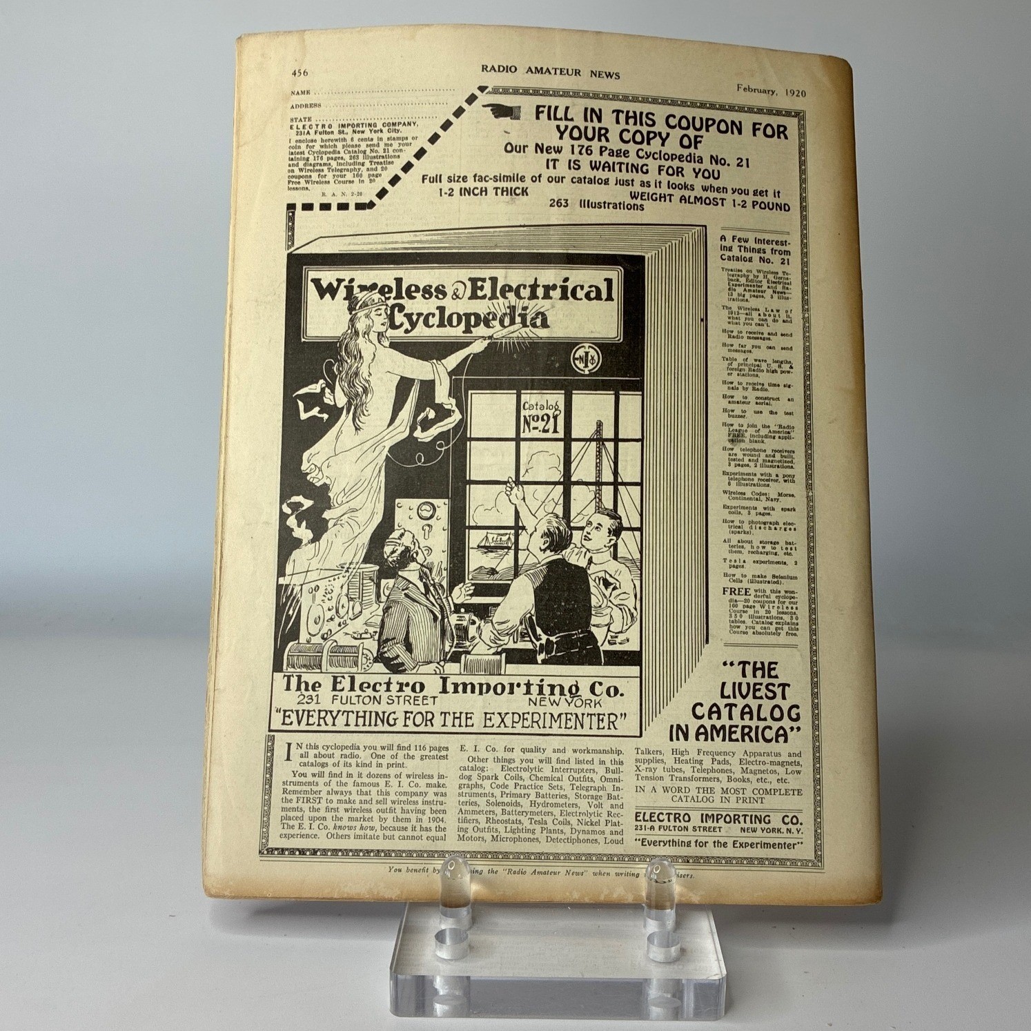 Antique 1920 Radio Amateur News Magazine Lot of 7 Hugo Gernsback Early Tech