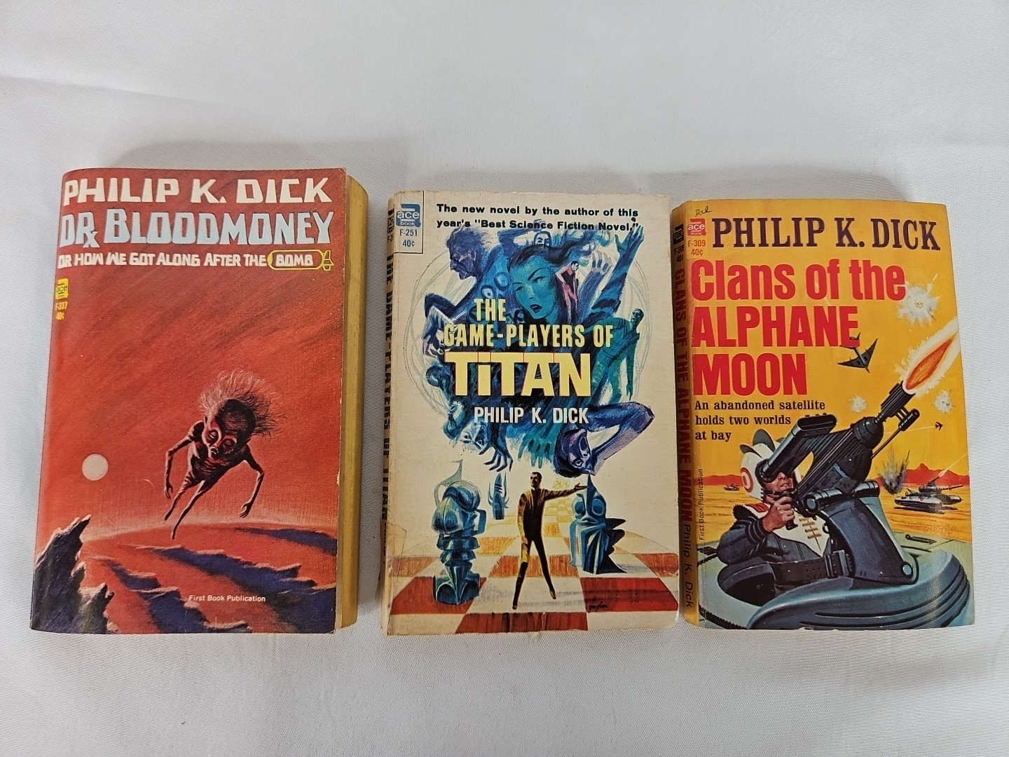 PHILIP K. DICK Lot of 3 Vintage Paperback Books Vintage 1960s Pulp Sci-Fi