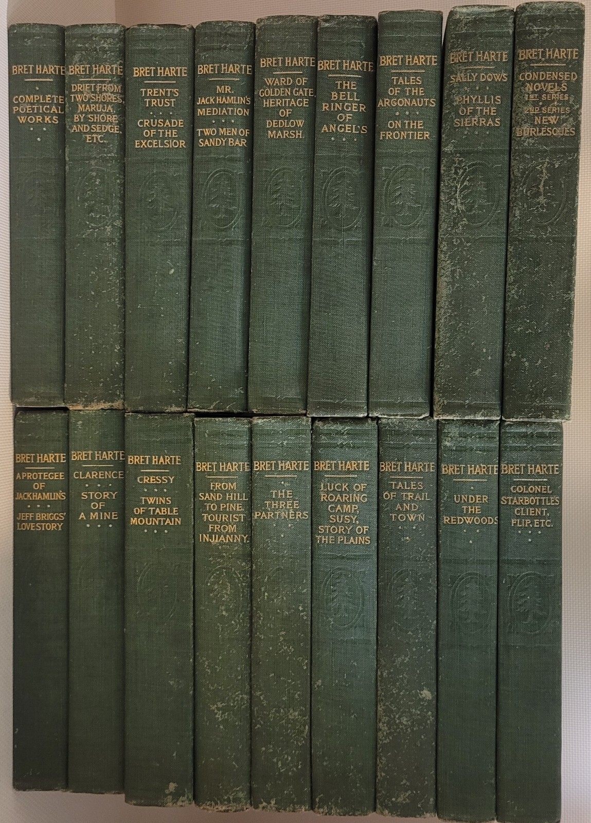 Bret Harte 18 Vol Hardcover Book Set Antique 1890s-1900s P.F Collier Illustrated