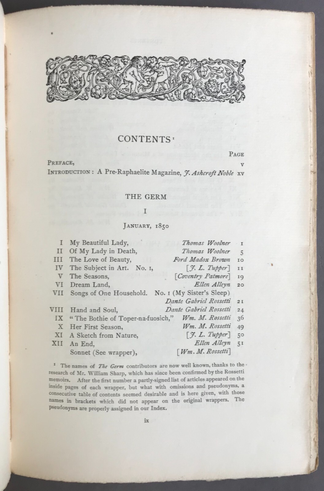 [Pre-Raphaelites] The Germ: Thoughts Towards Nature Thomas B. Mosher 1898