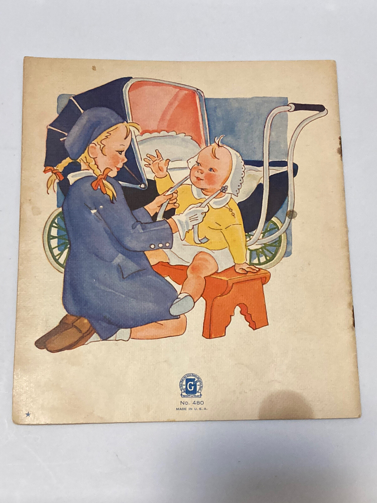 HELPING MOTHER Vintage Antique Linenette Book 1940 #480 Sam’l Gabriel Sons
