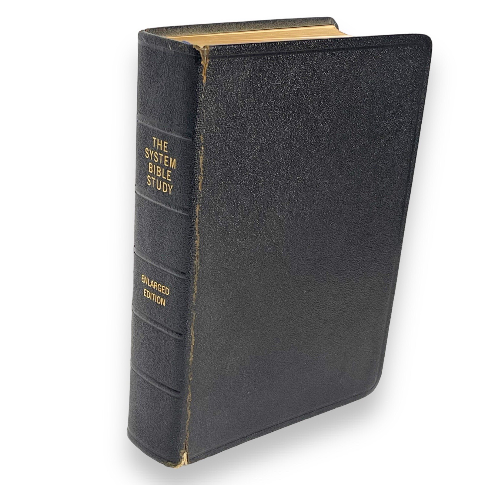 The System Bible Study Enlarged Edition KJV 1968 Morocco Leather w/RARE Insert