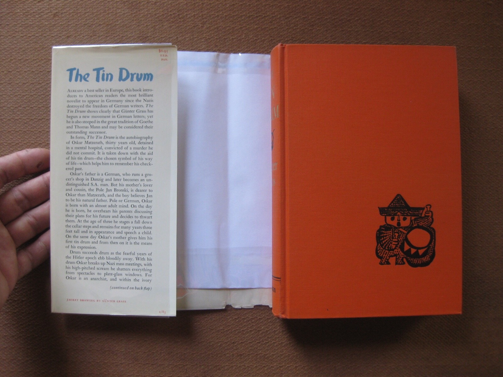 SIGNED – THE TIN DRUM – Gunter Grass – 1st/1st 1963 HCDJ – Nobel Prize – NF