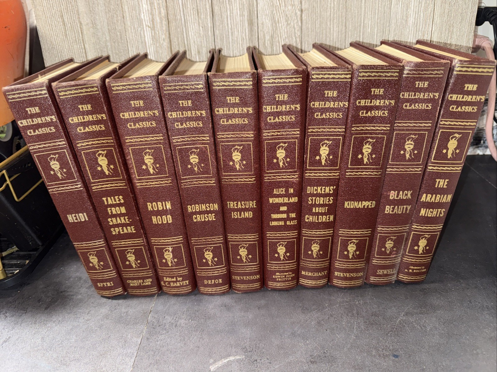 The Childrens Classics Lot of 10 Black Beauty Heidi Treasure Island Antique 1924