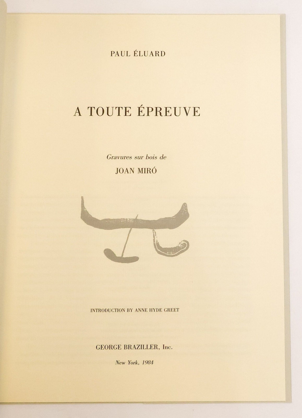 Paul Éluard, Joan Miró / TOUTE ÉPREUVE Two Volumes 1st ed 1984