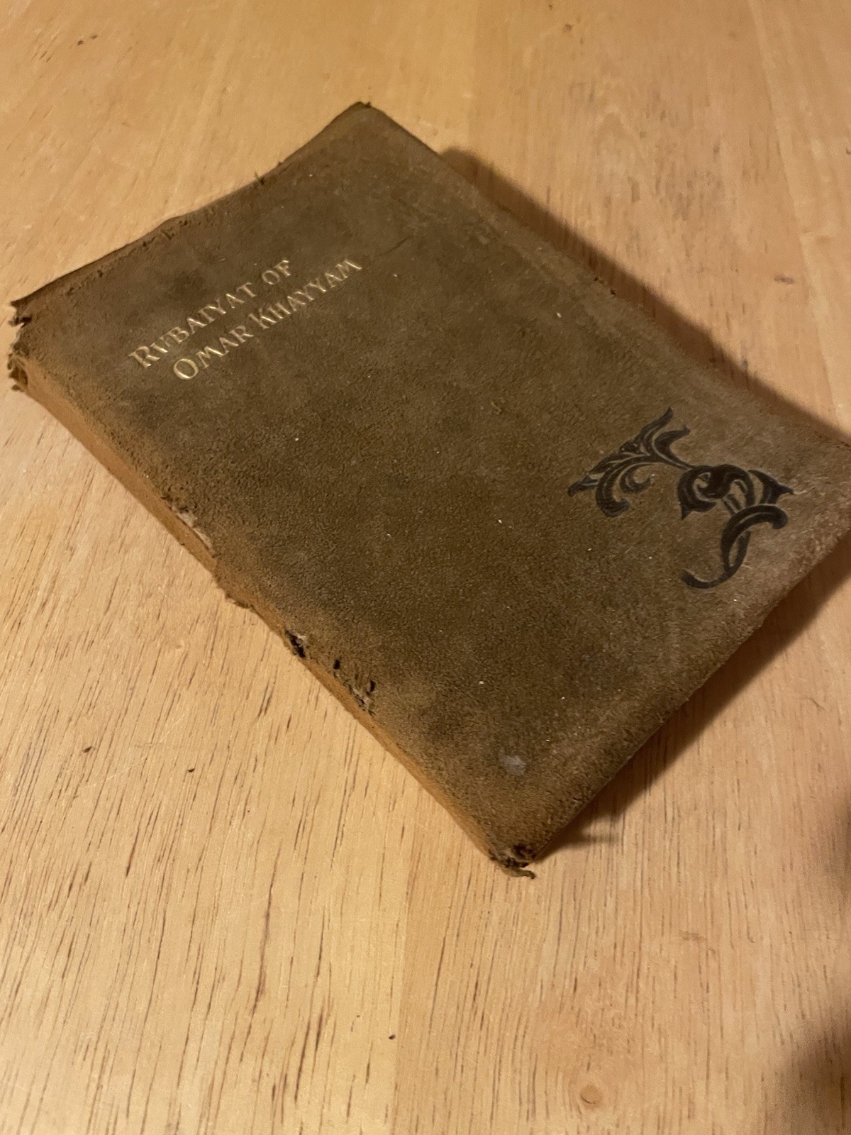Rubaiyat Of Omar Khayyam early 1900s Edward Fitzgerald Suede or leather antique