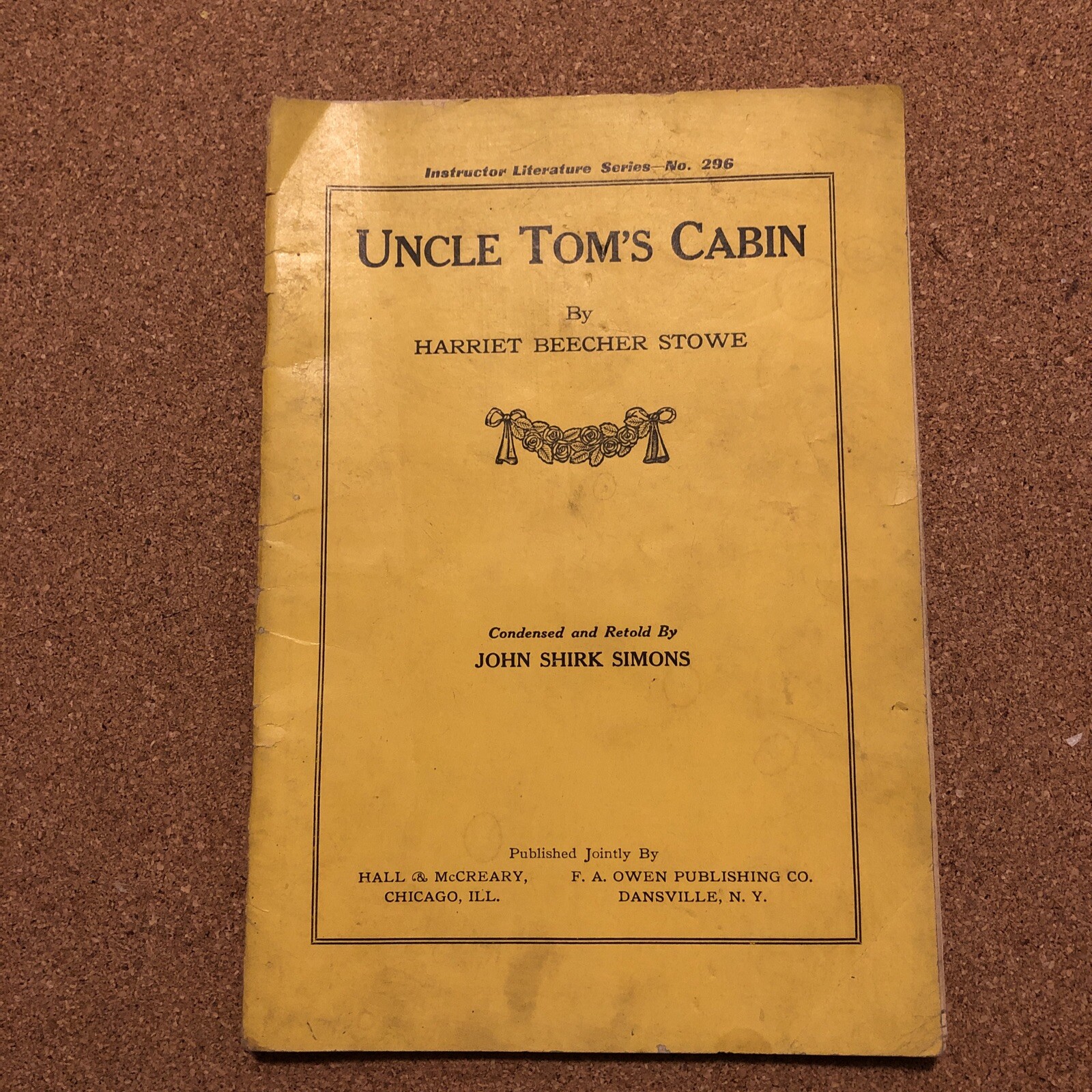 1918 Uncle Tom’s Cabin Harriet B. Stowe Instructor Literature Series No.296 Mini