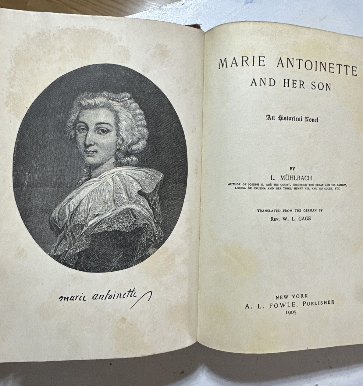 Marie Antoinette and her Son by L. Muhlbach 1867 First Edition HB