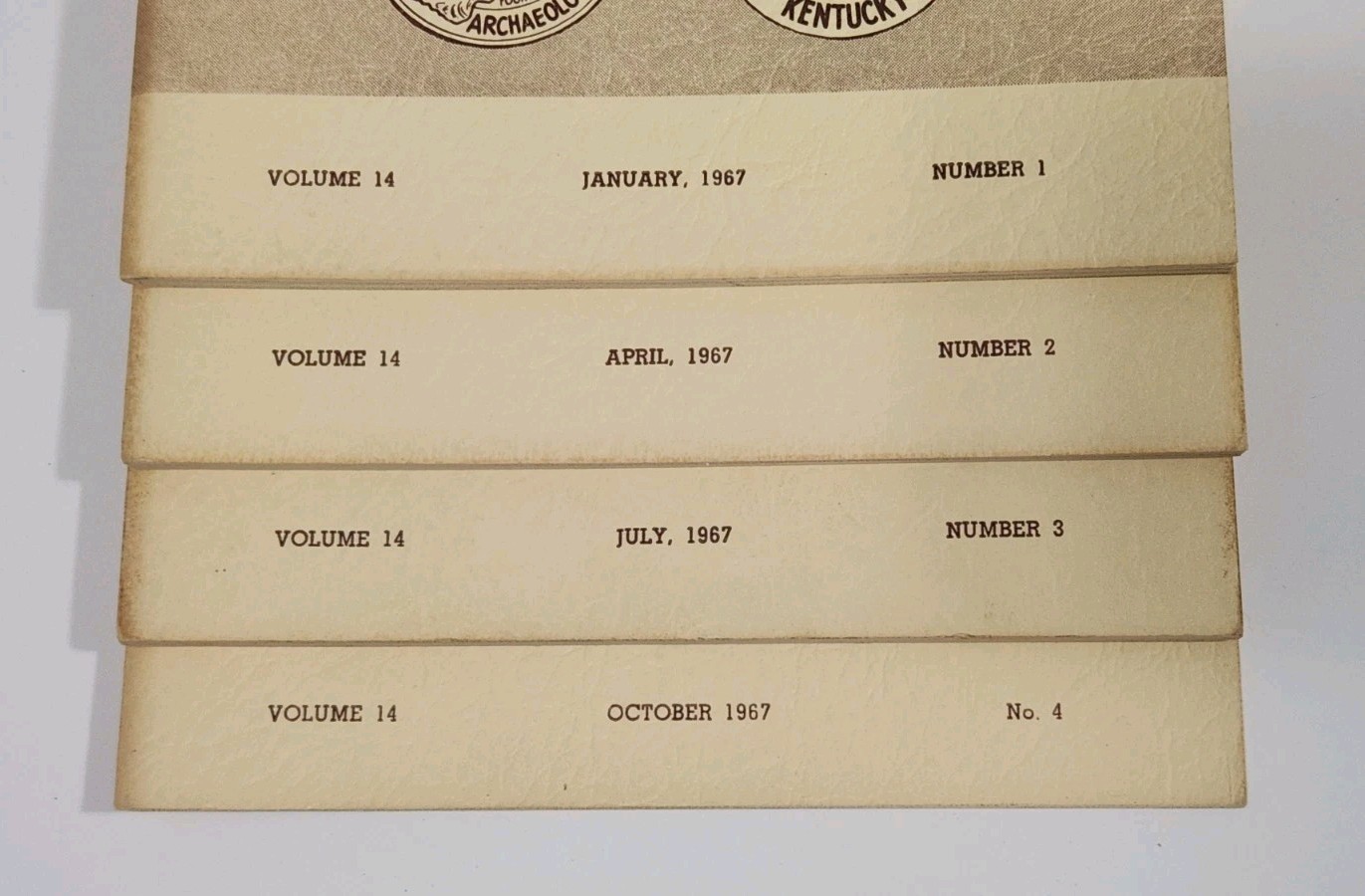 Central States Archaeological Journal Volume 14 #’s 1-4 Complete Set 1967