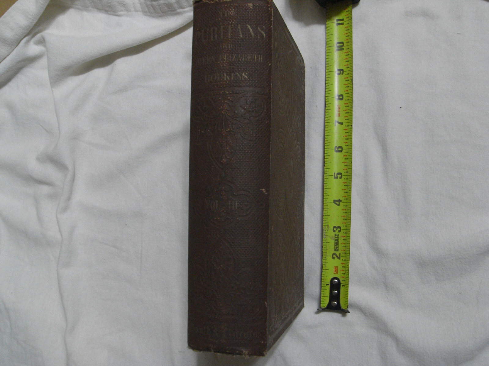 The Puritans and Queen Elizabeth VOL 3 Hopkins 1861 Gould and Lincoln hard Book