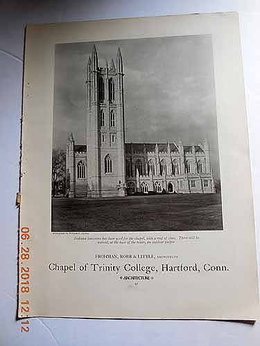 Article: Chapel of Trinity College, Hartford, Conn. Frohman, Rob & Little,