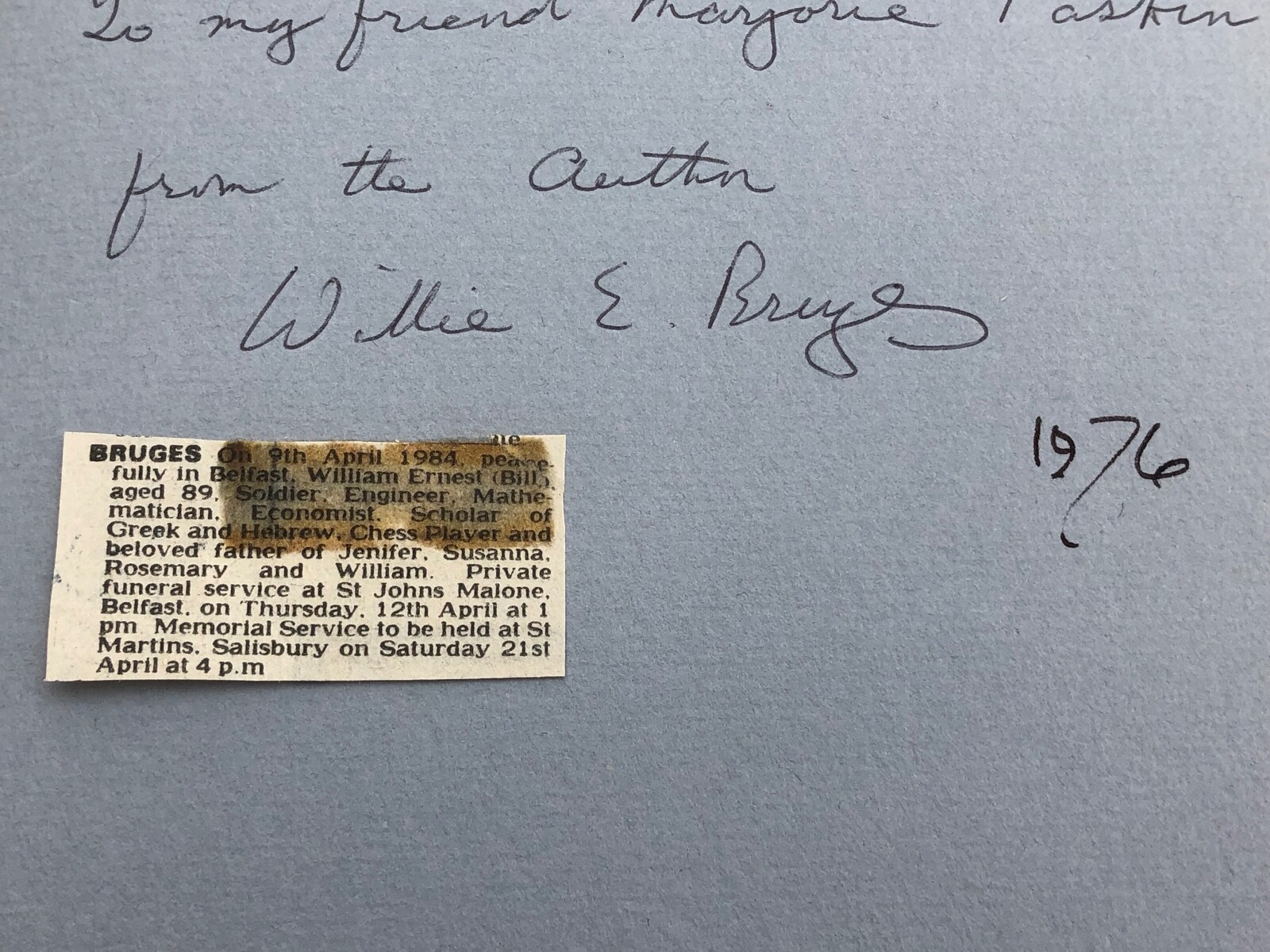 ecclesiastes – based on the septuagint by w.e. bruges 1973 . signed copy !