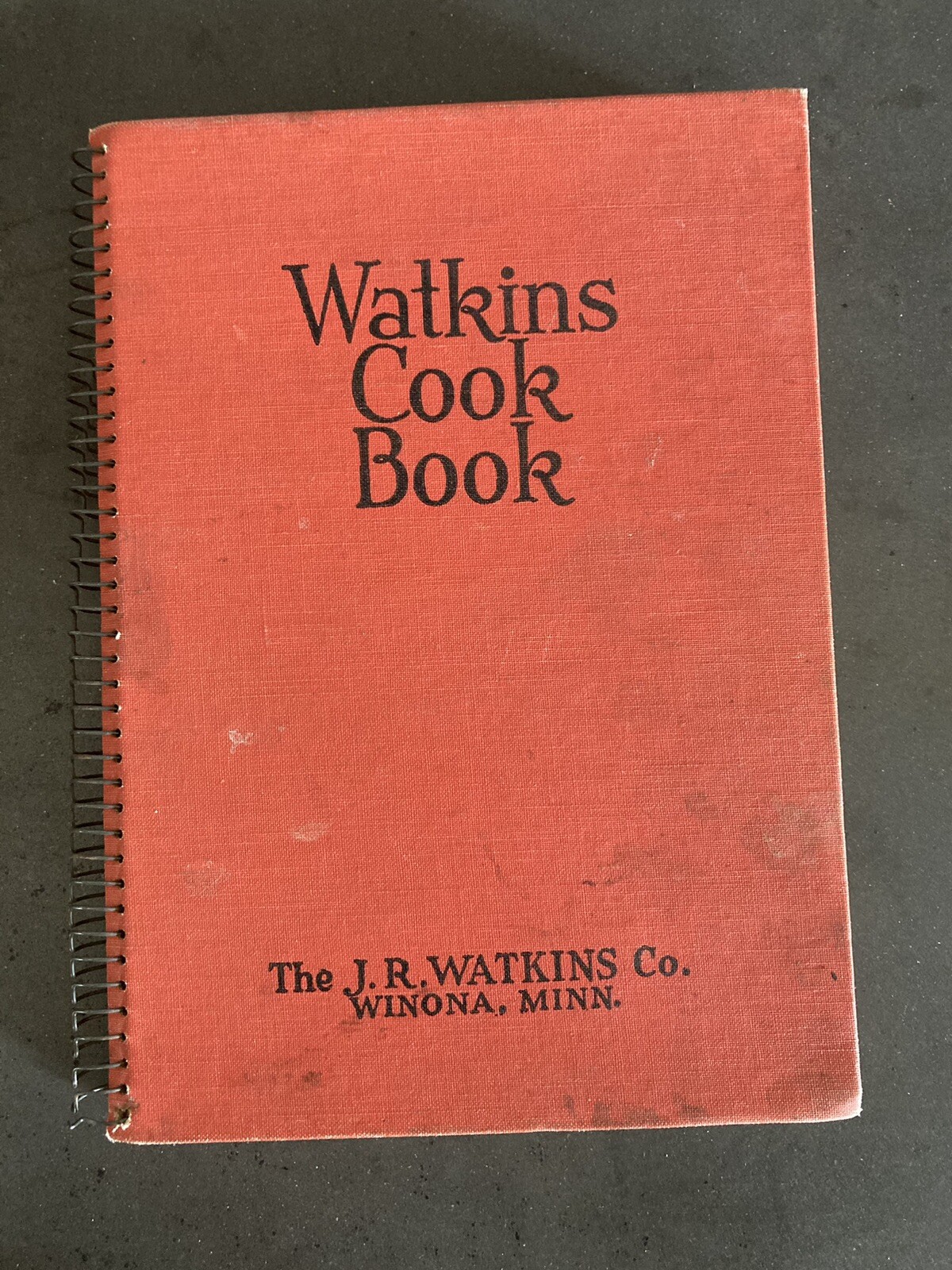 1936 WATKINS Cook Book JR Watkins Co Spiral Binding Color Advertisement