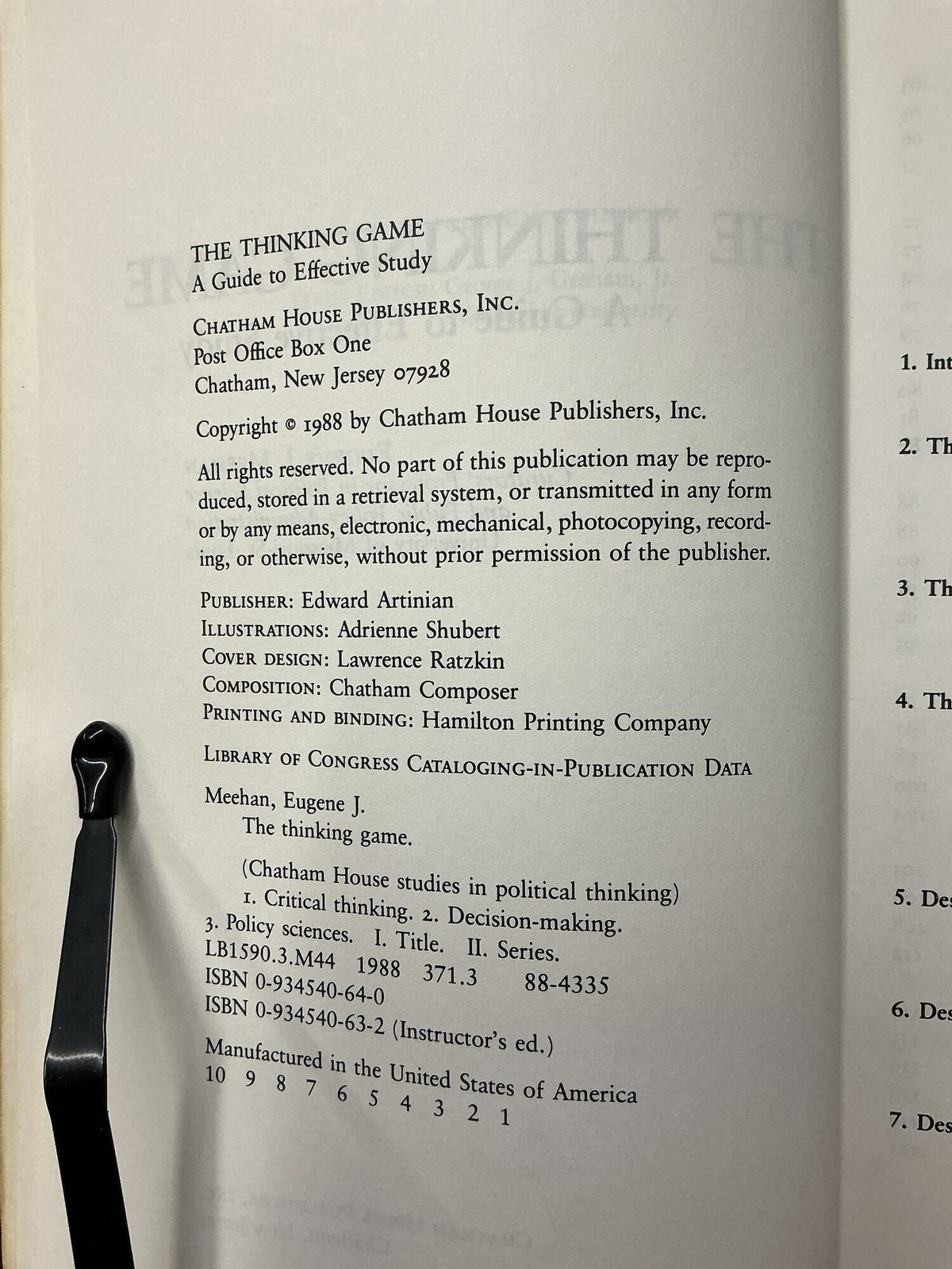 Eugene J Meehan / The Thinking Game 1988