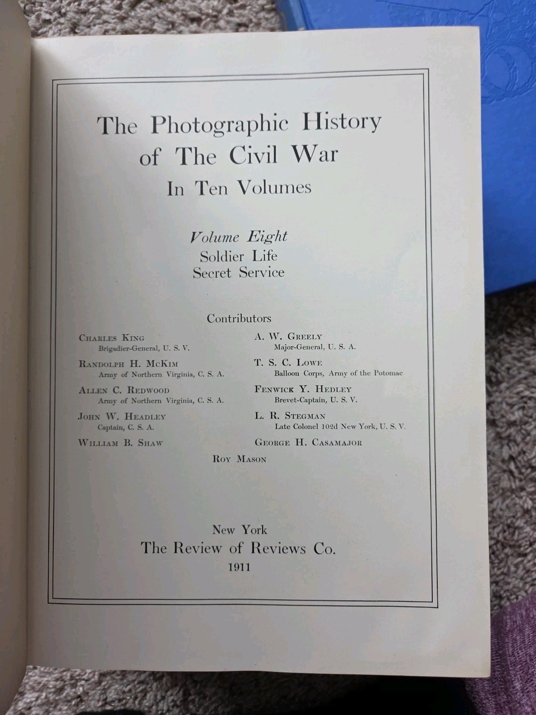 Photographic History of the Civil War, Miller ~ Complete 10 Volume Set, 1911 1st