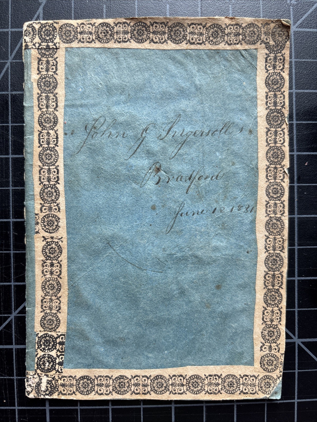 Antique Handwritten Composition Book 1828 Bradford Academy Massachusetts Manuscr