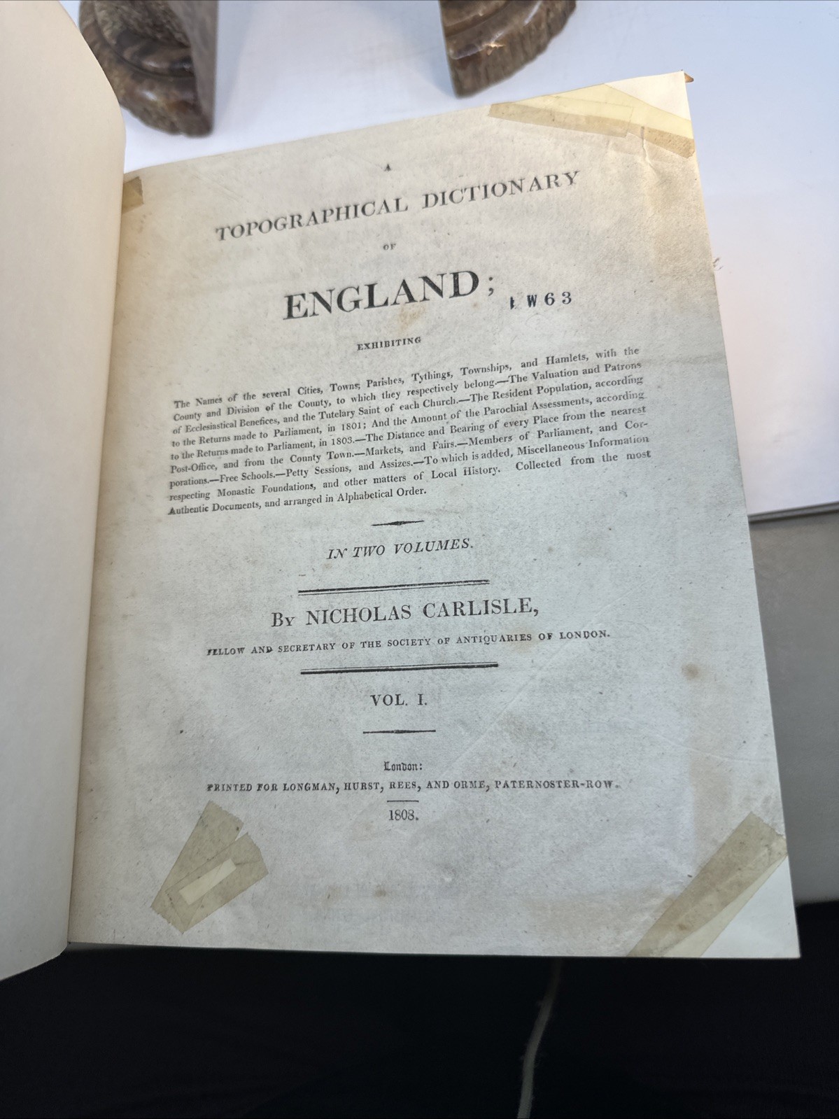 Topographical Dictionary England 1808 2 Vol Set Carlisle Complete (E94)