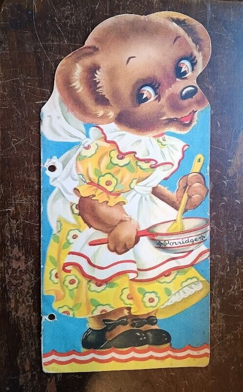 1941 Mother Bear by Margo Voigt, die-cut bear shape children’s book