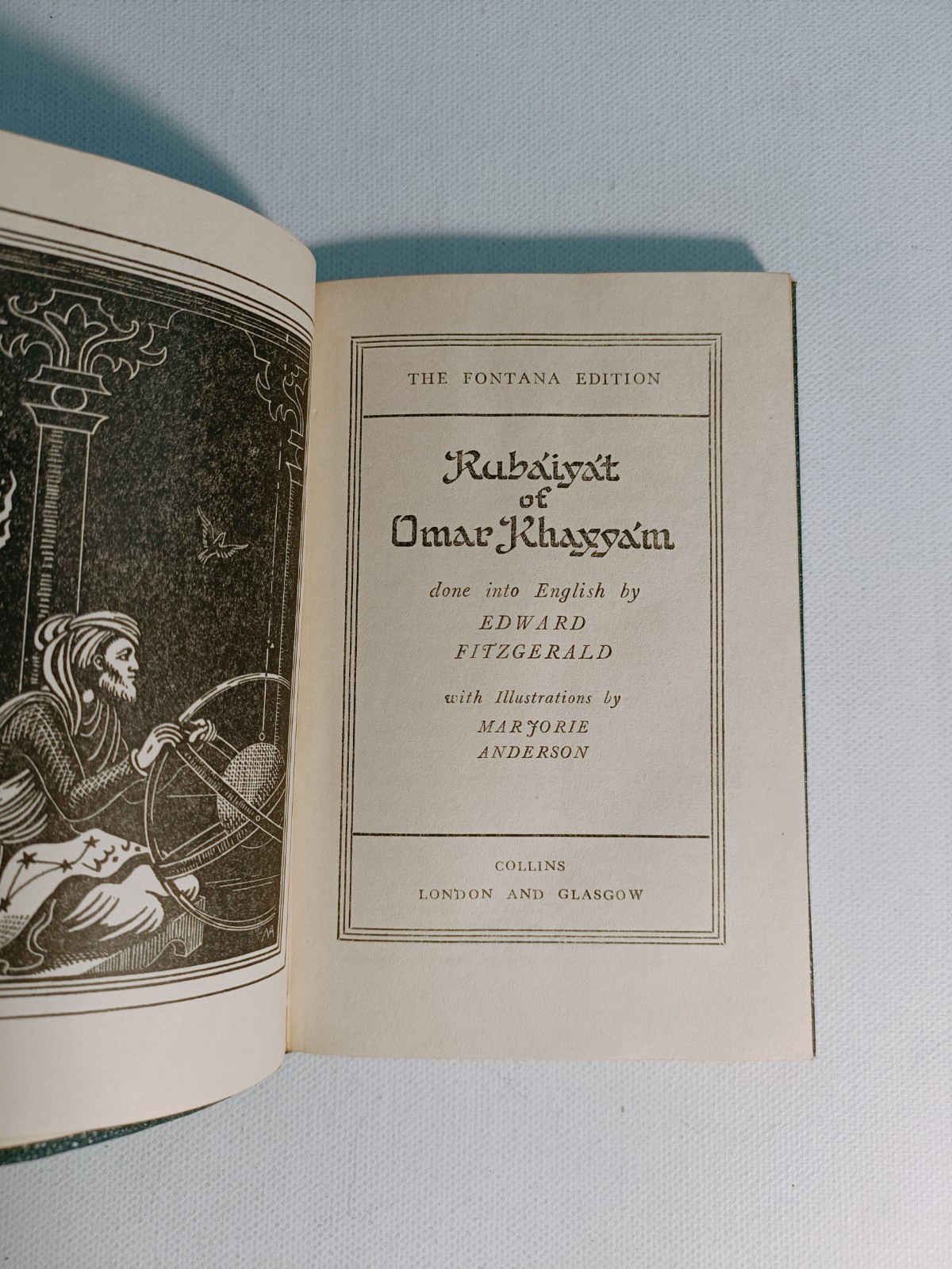 Rubaiyat of Omar Khayyam – Edward Fitzgerald + Marjorie Anderson leather Collins
