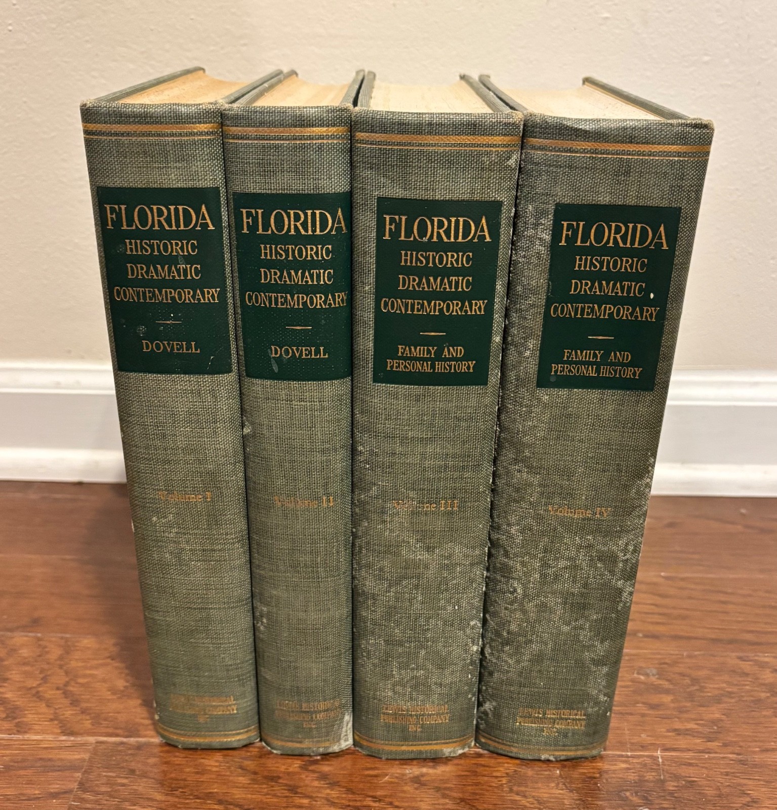 Vtg Florida History BOOK SET Historic Antique 1952 4 Vol’s FL