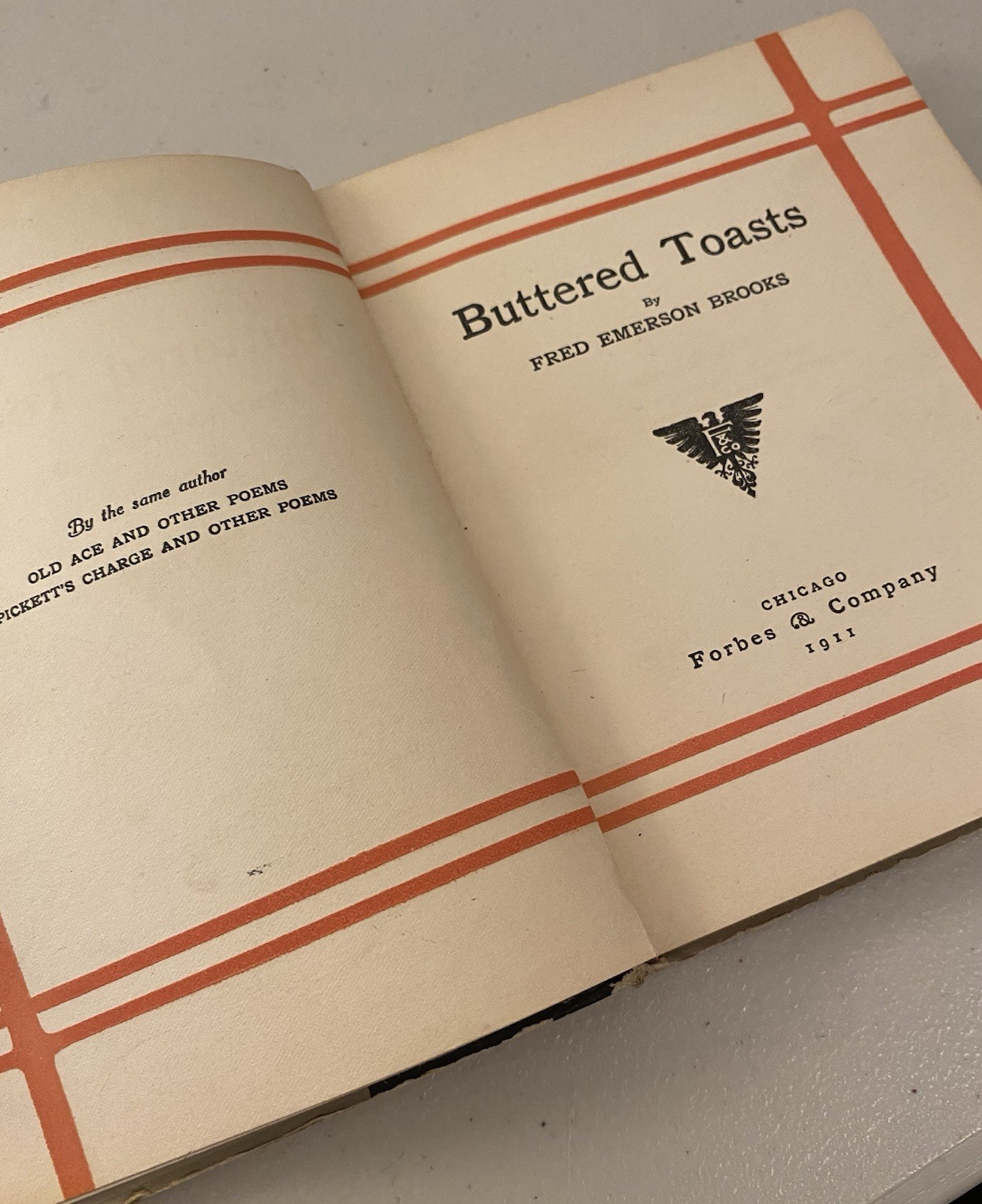 Rare Antique Buttered Toasts Book From 1911 By Fred Emmerson Brooks True 1st Ed