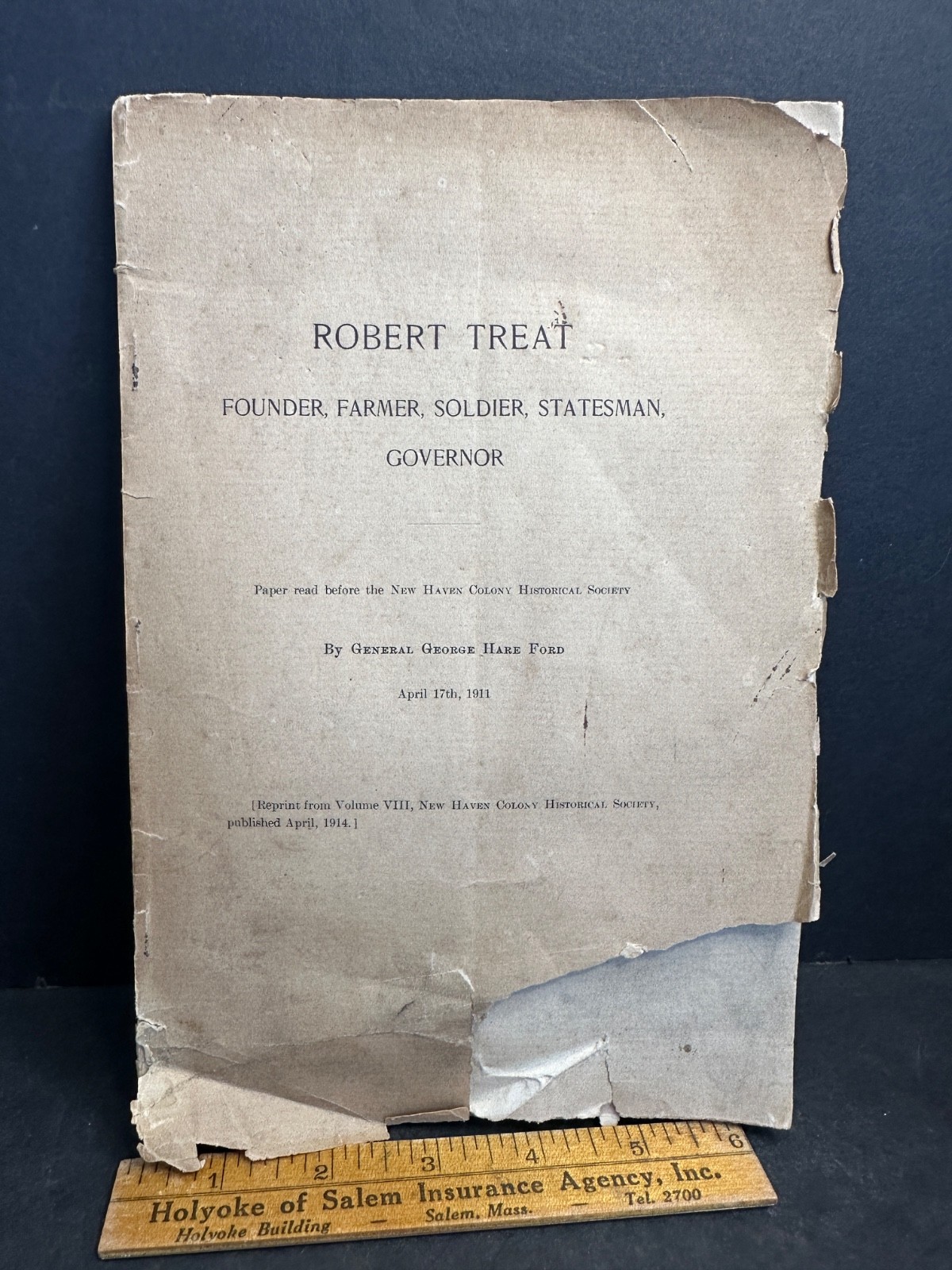 1914 ROBERT TREAT by General GH Ford, New Haven CT Historical Society, Governor