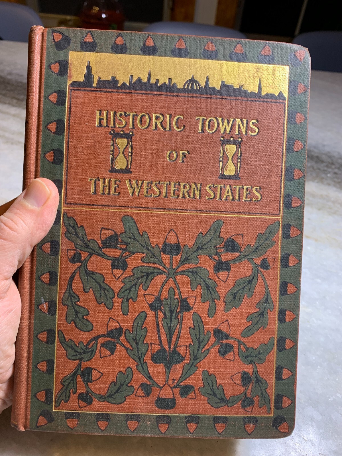 Antique Victorian Gilded Embossed Ornate – Book Historic Towns of Western States