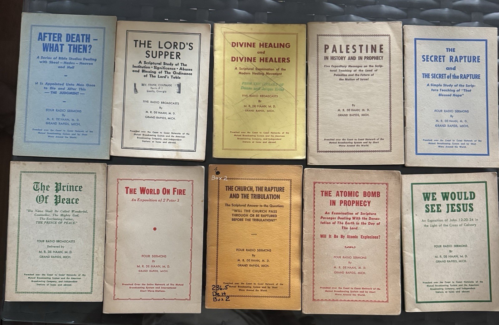 ?RARE?M. R. De Haan Lot of 10 Christian Prophecy Softcover Pamphlets