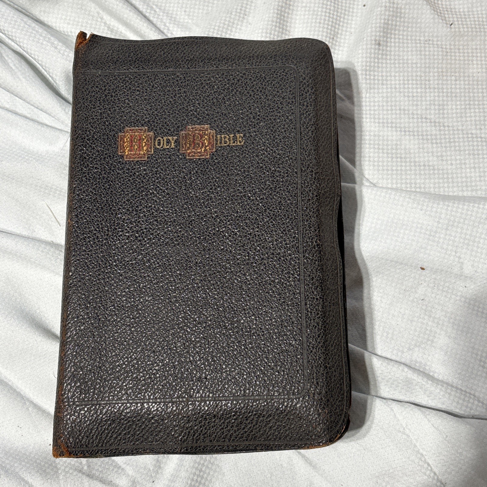 1941 Hertel Cyclopedic Red Letter Indexed Bible Self Pronouncing KJV Leather