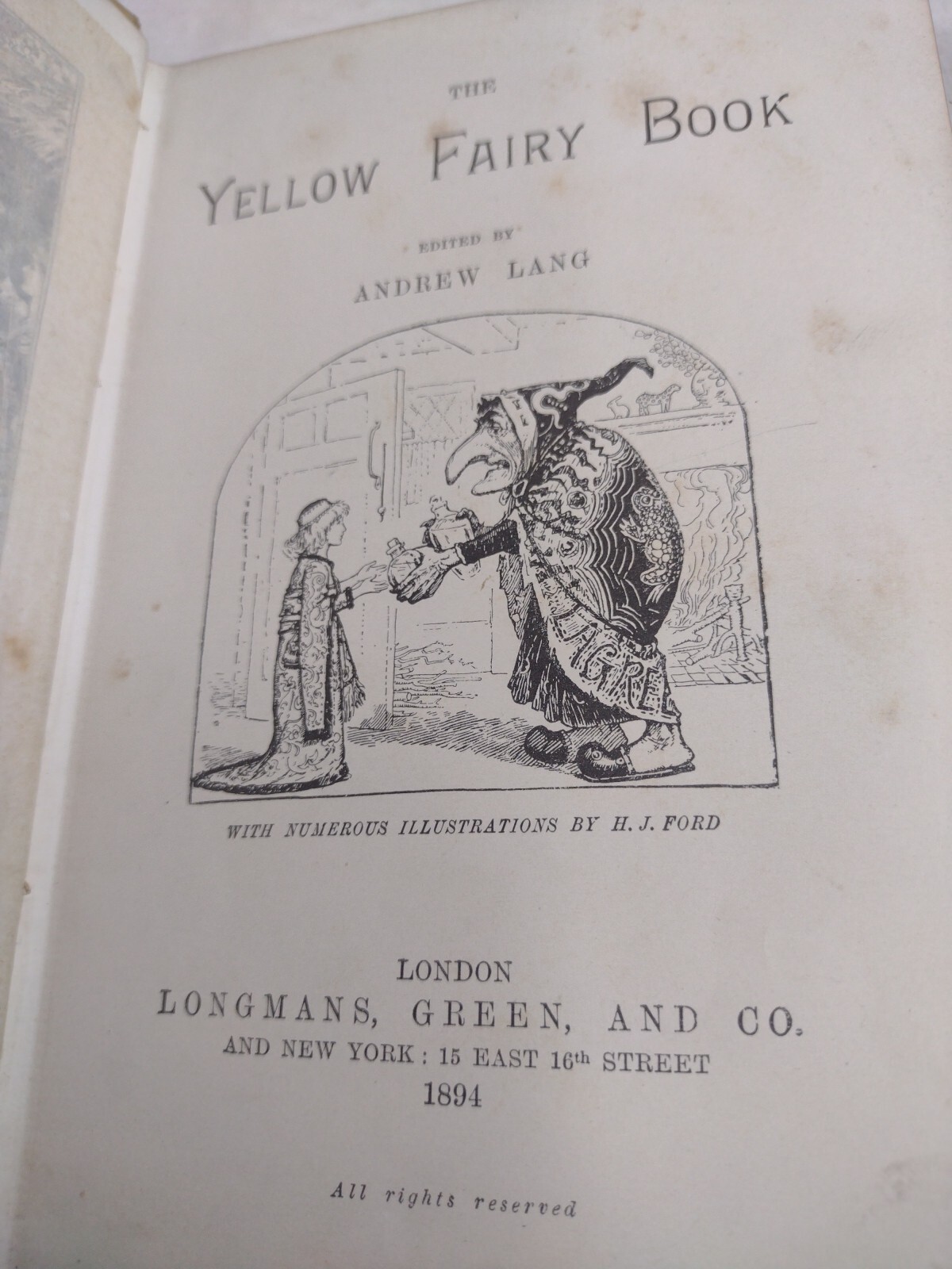 The Yellow Fairy Book by Andrew Lang 1894 First Edition Illustrated Longmans