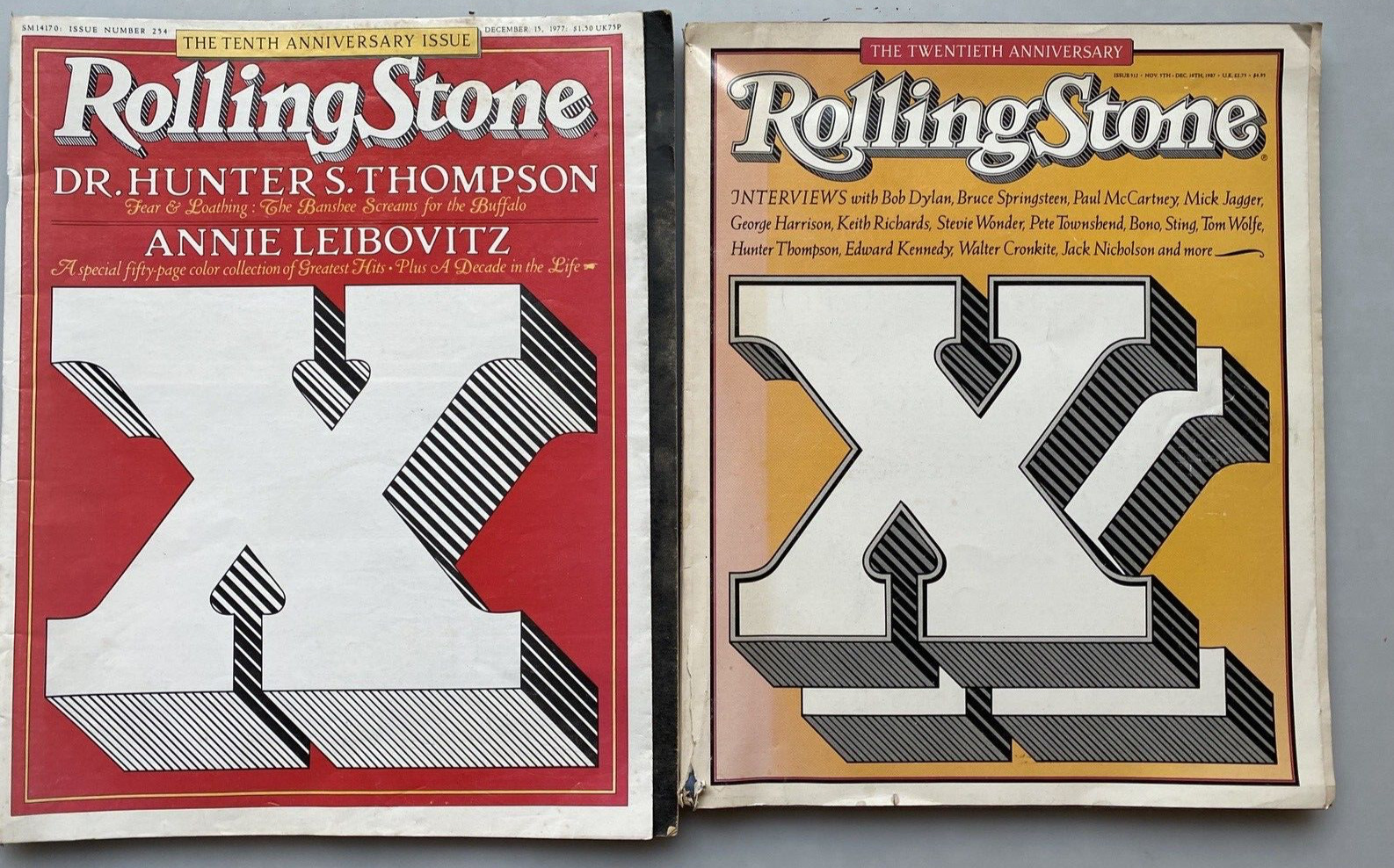 RollingStone X and XX Tenth Twentieth Editions 1987 and 1997 Magazines