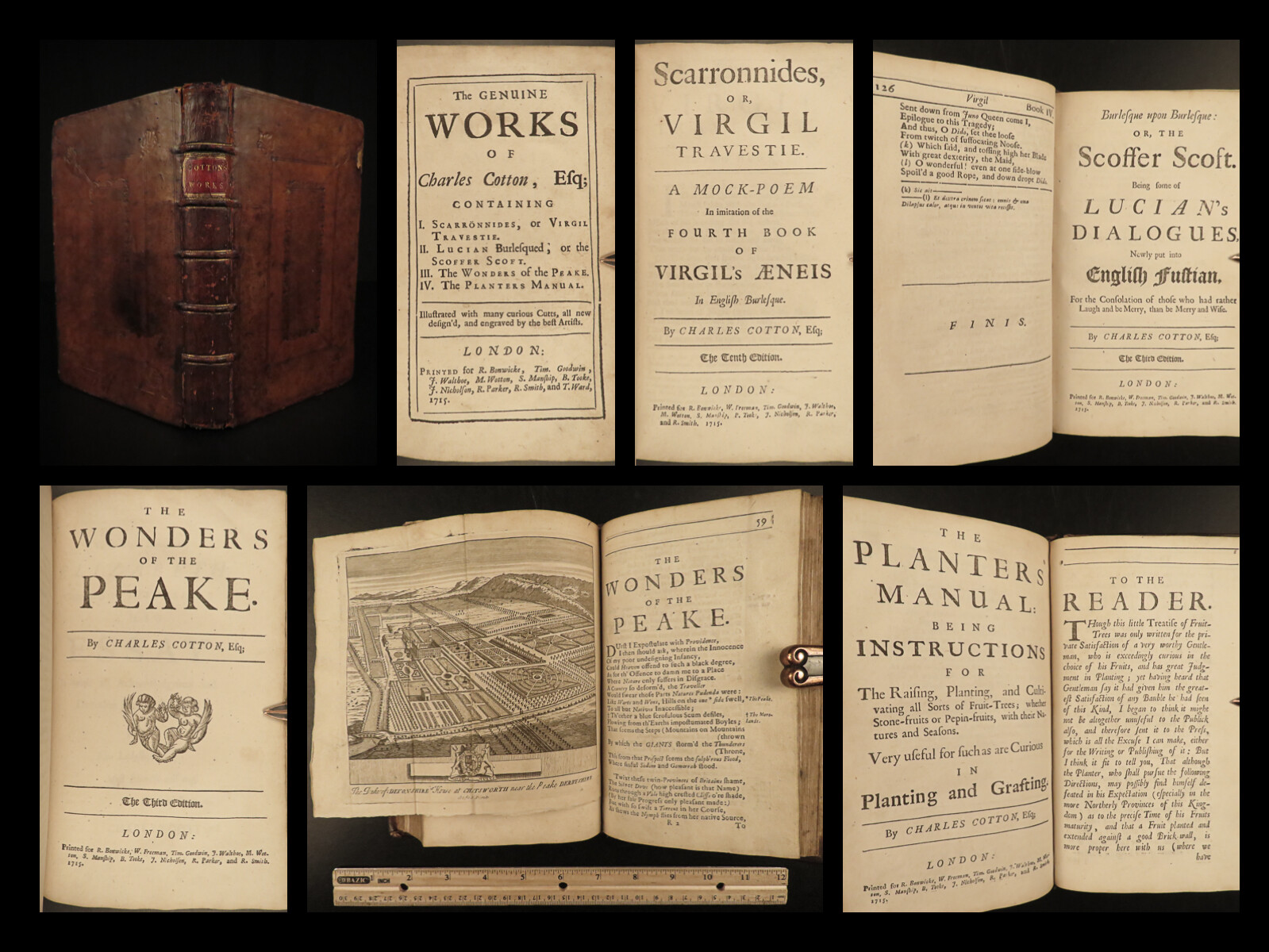 1715 Charles Cotton Plant Garden Manual Poems Virgil Travesti Wonders of Peake