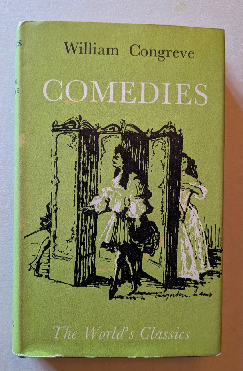 COMEDIES by WILLIAM CONGREVE OXFORD WORLD’S CLASSICS hardback in d/w 1959