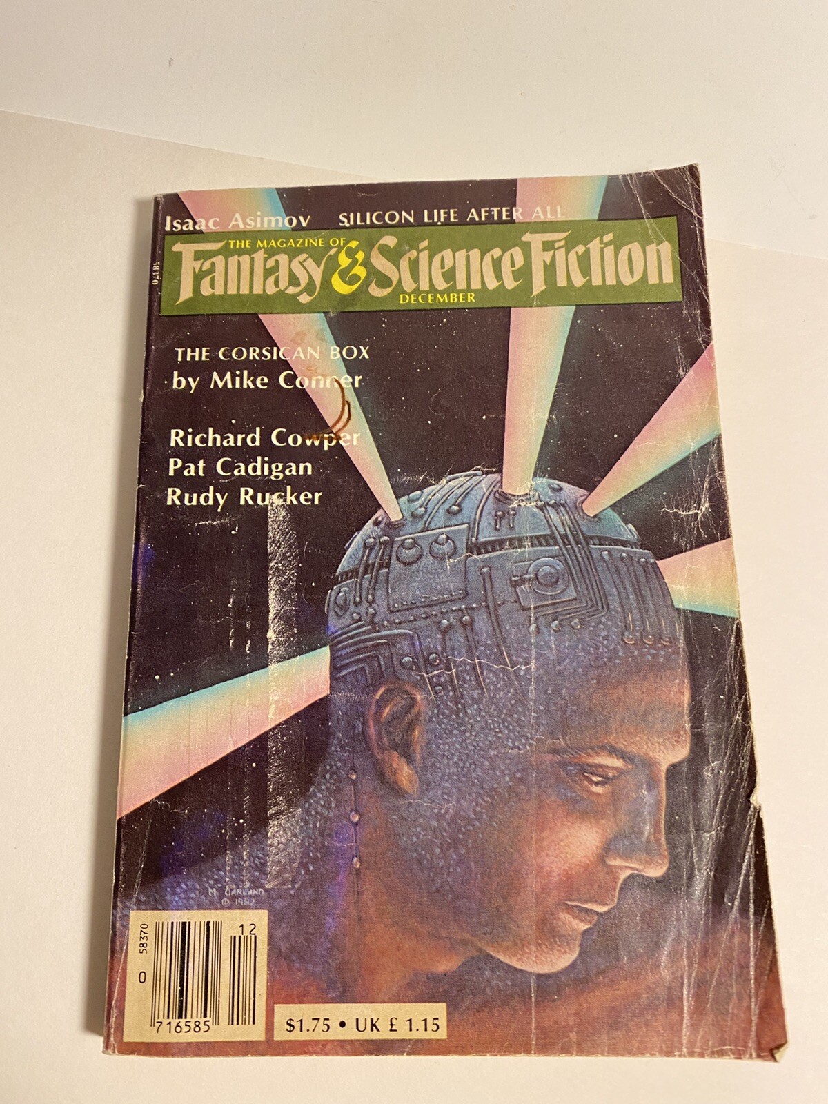 Corsican Box Mike Conr pulp Magazine of Fantasy Science Fiction Vintage Dec 1982
