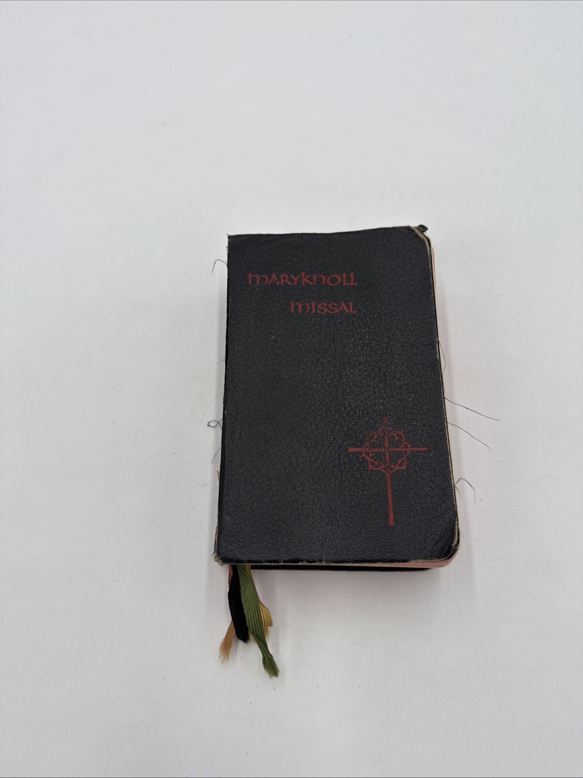 Vintage 1957 Maryknoll Fathers Missal Black Bonded Leather Kenedy & Sons USA