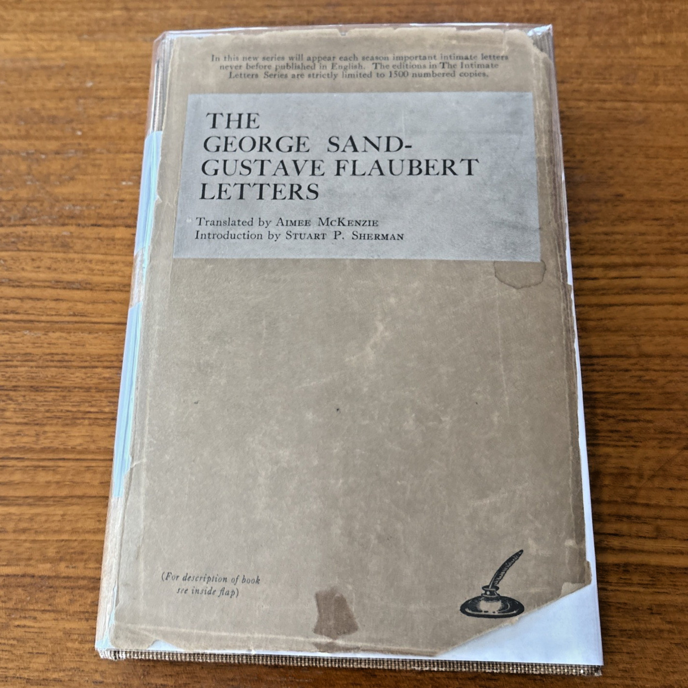 THE GEORGE SAND-GUSTAVE FLAUBERT LETTERS 1921 Limited Edition LE HC GOOD