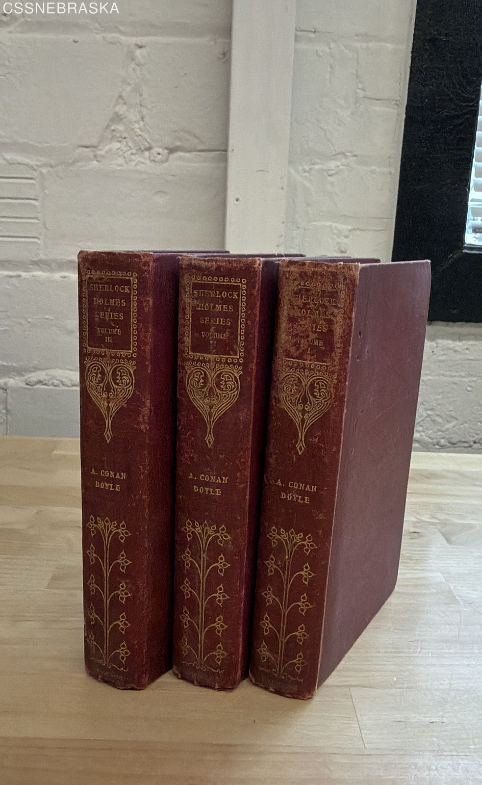 A. Conan Doyle Sherlock Holmes 3 Volume Set 1904 Harper & Brothers Illustrated
