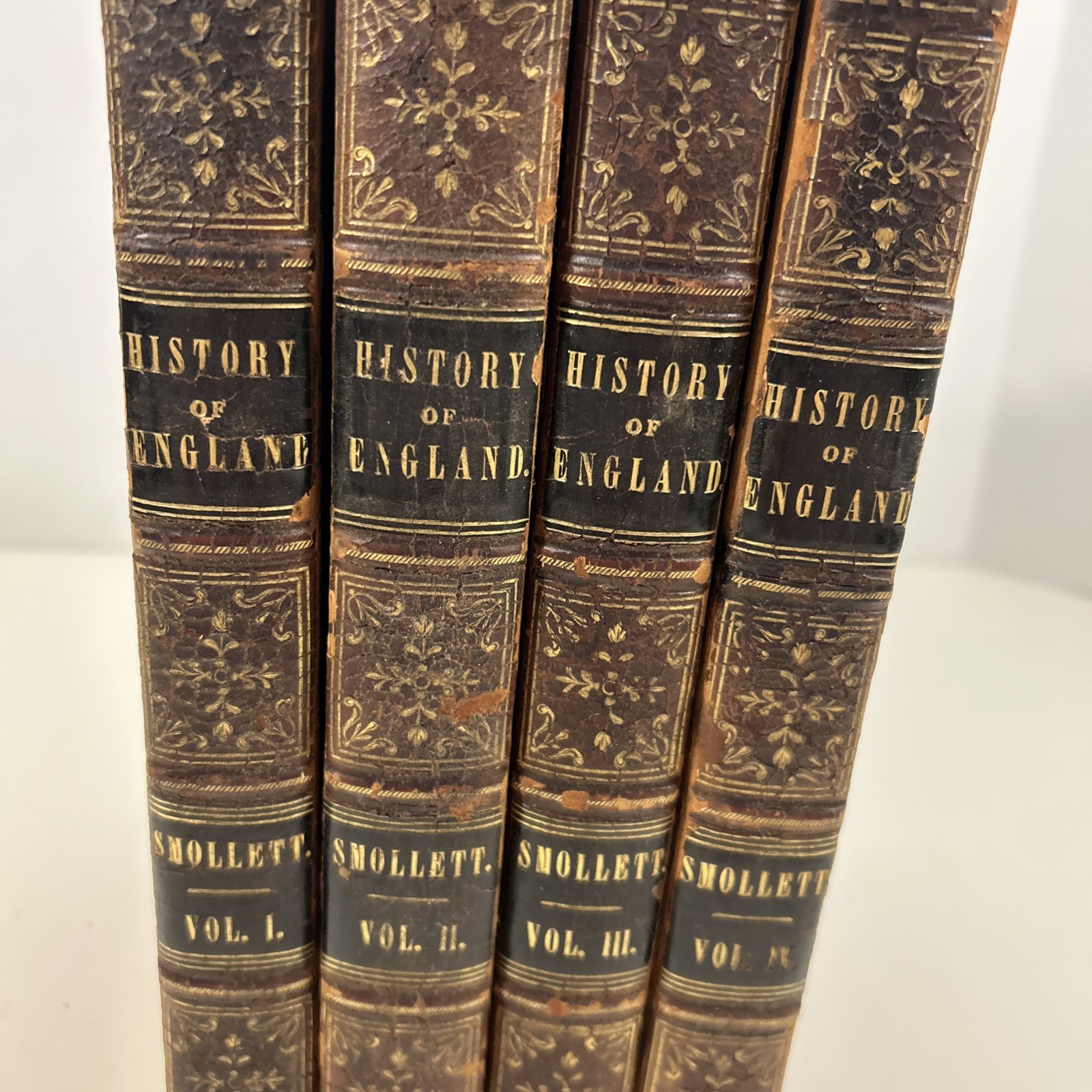 Tobias Smollett HISTORY OF ENGLAND in Four Volumes 1836 Antique Book Set